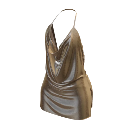 Festive Gold Satin Dress