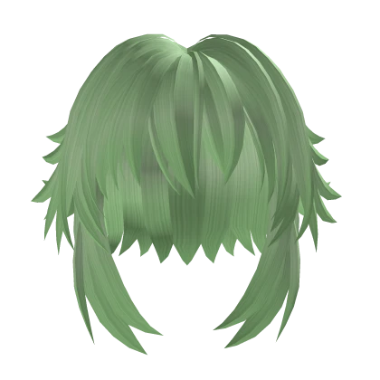 Light Green Anime Short Messy Bangs