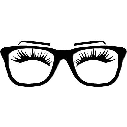 Glasses with Eyelashes + Eyebrows