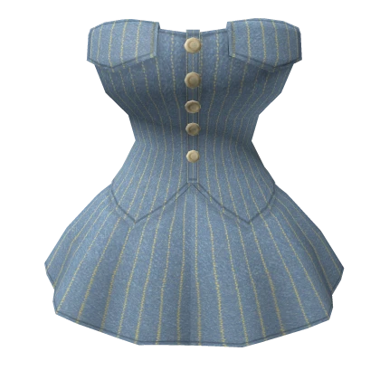 ❤Chibi Doll - Blue fashion striped suit dress