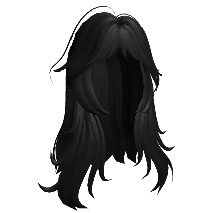Long Messy Anime Hair in Black