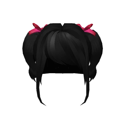 Short Black Hair With Bow