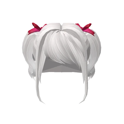 Short White Hair With Bow