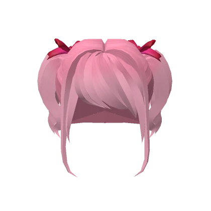 Short Pink Hair With Bow