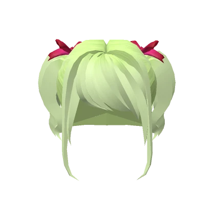 Short Green Hair With Bow