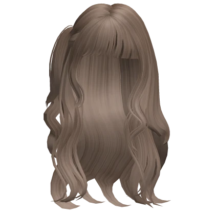 Soft Cutesy Wavy Hair w/ Fringe Bangs (Milk Tea)