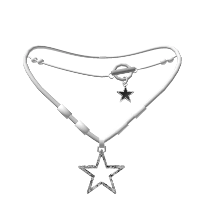 Y2K Silver Layered Diamond Star Necklace 3.0