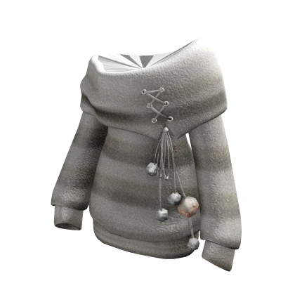 Cozy Off Shoulder Cute Fur Sweater (Beige)