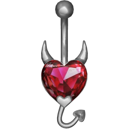 Red Devil Heart Belly Piercing