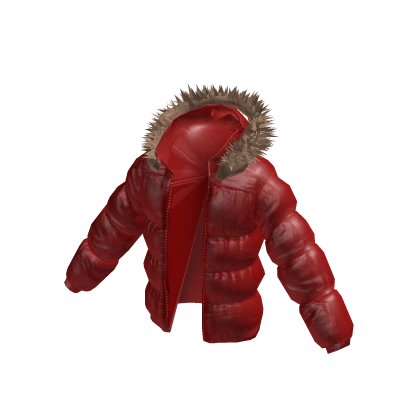 Red Puffer Jacket w/ Fur