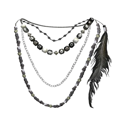 3.0 Feather Antique Archival Bead Necklace