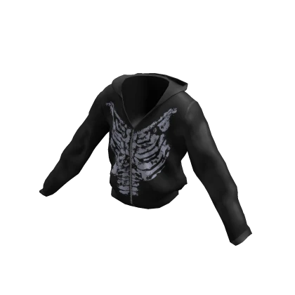 GRUNGE y2k ribcage hoodie black 