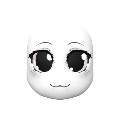 Neko Anime Head (Black Eyes & White Skin) 