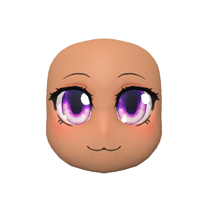 Neko Anime Head (Purple Eyes & Tan Skin)