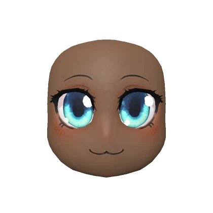 Neko Anime Head (Blue Eyes & Dark Skin)