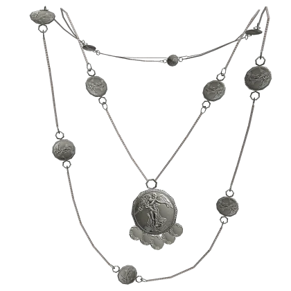 1.0 Silver Luxurious Coin Necklace of Royalty