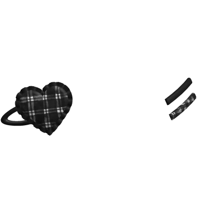 🤍 pretty in plaid heart hair clips black