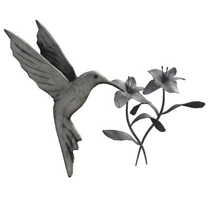 百合 last bloom | hummingbird w/ flowers (white)