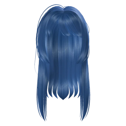 Messy Yuko Hime Cut Anime Hair w Bangs Blue