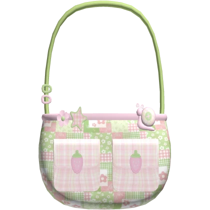 Pink green igari floral strawberry harajuku bag 