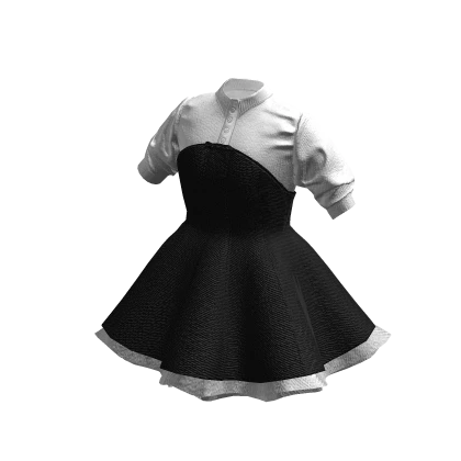 MEMORIES - Chic Black and White Minidress