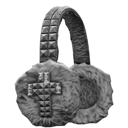 Studded Cross Earmuffs White