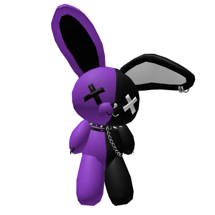 Huge Purple and Black Fluffy Bunny Plushie