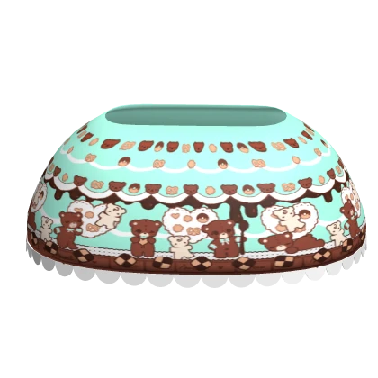 qt harajuku mint choco bear sweet ruffle egl skirt