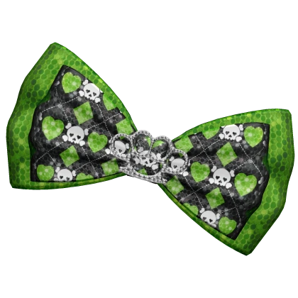 Oversized Green Scene Bow