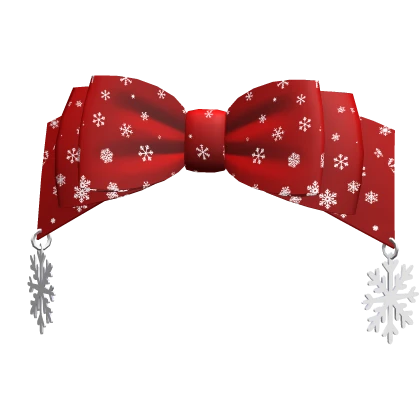  Red Bow with Hanging Snowflakes