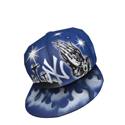 Blue Custom Holy Flame x NY Fitted Cap