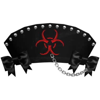 goth emo punk spiked chain nurse hat (red)