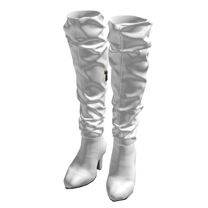 White Leather Boots High 🫐