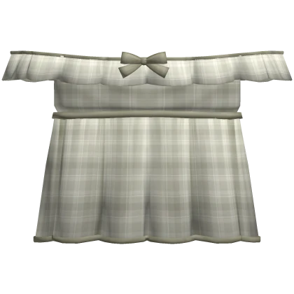 ♡ off shoulder cute igari green plaid ruffle dress