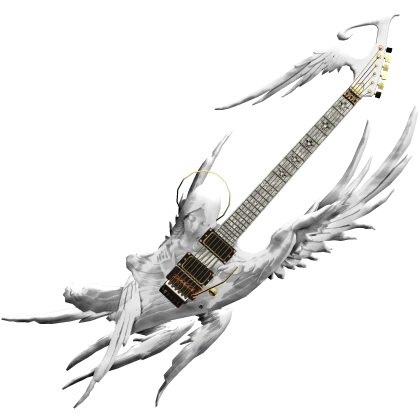Winged Angelic Cherub Guitar - Holy White