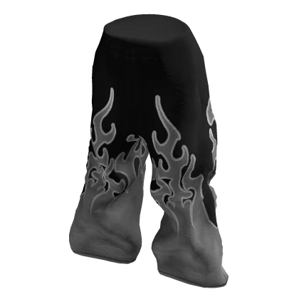Baggy Flame Sweats Black and Grey
