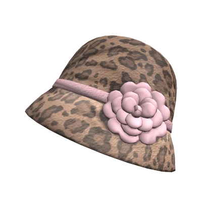 Vintage 50s Hat | Leopard & Pink