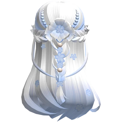 Half Up Half White Blue Sakura Fairy Hair