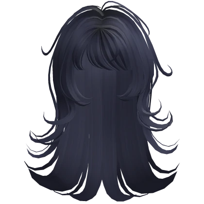♡ Messy Long Emo Wolfcut in Dark Blue