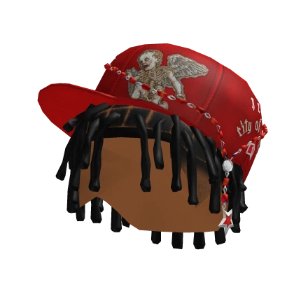Red NYC Cap w/ Dreads