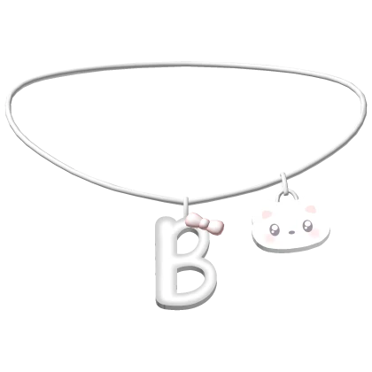 ♡ b initial kitty necklace 3.0