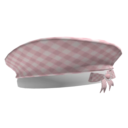 ♡ cute twee igary pink plaid beret kawaii pastel