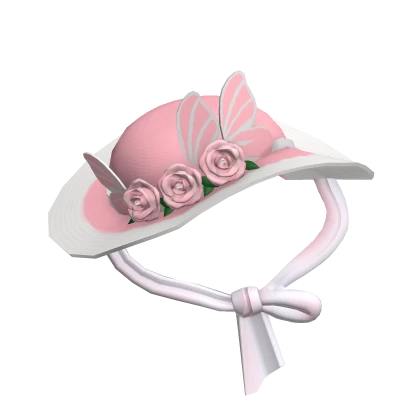 Garden Rococo Tea Party Hat (White & Pink)