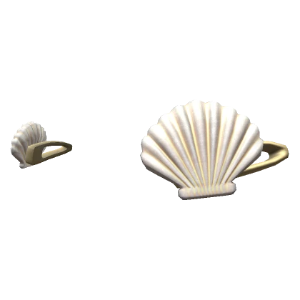 Mermaid Seashell Hair Clips White