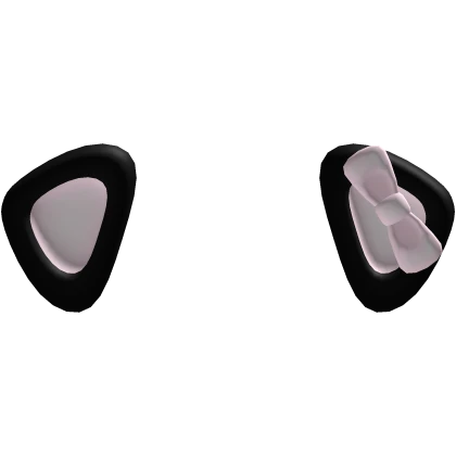 black kitty ears with pink bow