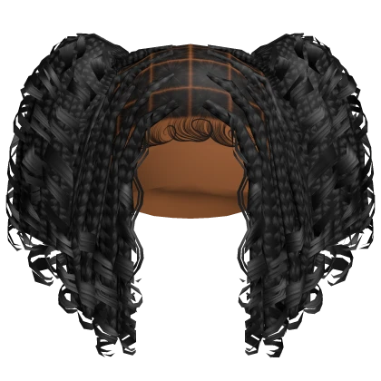 ☆ | Black Boho Braid Pigtails