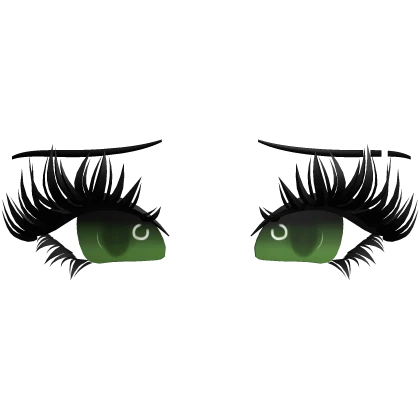 ♡ cute lashes w eyes + eyebrows (green)