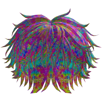 Glitchy Rainbow Decora Messy fluffy Anime Boy Hair