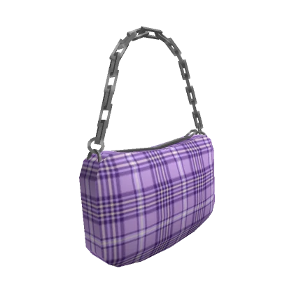 Violet Plaid Chain Purse