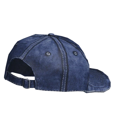 Oversized Blue Distressed Backwards Cap